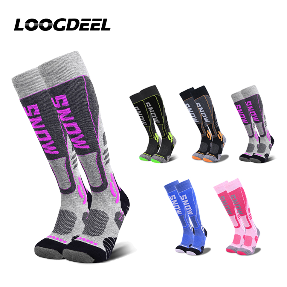 Sock Garter Men - ถุงเท้าสกีขนแกะเมอริโนคุณภาพสูง Loogdeel ยาวถึงเข่า สำหรับฤดูหนาว กิจกรรมกลางแจ้ง เดินป่า